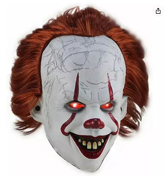 Horror pennywise coringa máscara cosplay assustador assustador demônio mal palhaço assassinos látex capacete halloween carnaval festa traje adereços