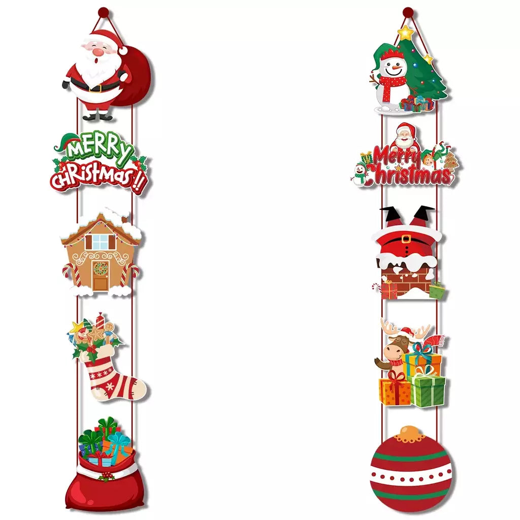 Feliz Natal Hanging Door Banner, Papai Noel, Boneco de Neve, Couplet, Decorações Home, Presentes De Natal, Noel, Ano Novo