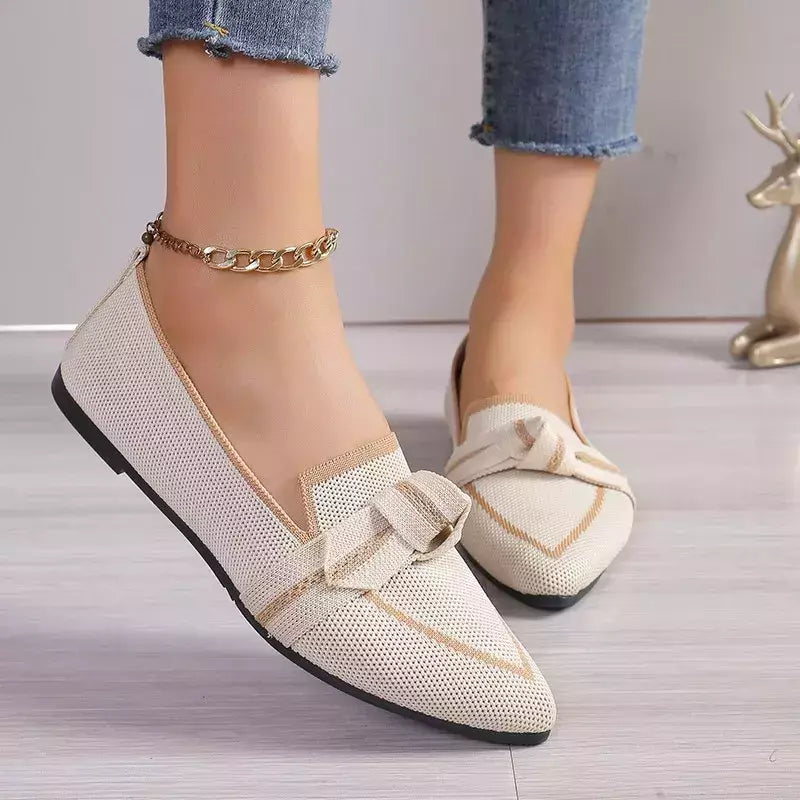 Sapato feminino de salto baixo, sapatilha de balé, dedo apontado, descalço, casual, marca de luxo, mulher, novo em borboleta