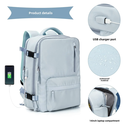 Mochila de computador de viagem casual de grande capacidade, mochila feminina estilo coreano, estudante do ensino médio, marca da moda