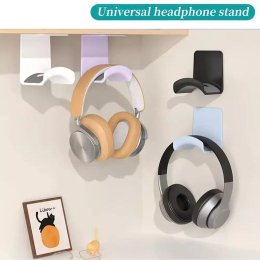 Suporte universal para fone de ouvido, suporte de plástico adesivo para montagem na parede sob a mesa, suporte para fone de ouvido para jogos