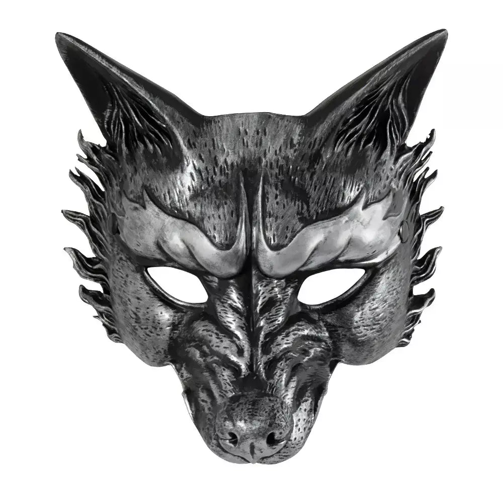 Máscara facial de lobo coleção preto ouro curso meia máscara facial halloween cosplay animal maquiagem festa diabo adereços fontes de festa