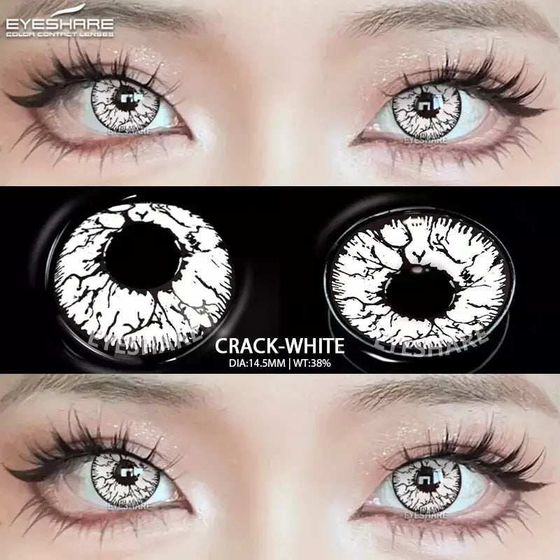 Eyeshare lentes de contato coloridas para olhos, 1 par de lentes coloridas de anime cosplay, lentes loucas de halloween, lentes de contato, maquiagem de beleza