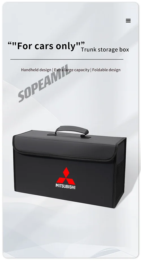 Para mitsubishi outlander pajero asx colt lancer l200 triton RalLIART caixa organizadora de porta-malas de carro caixa traseira estiva arrumação saco de armazenamento