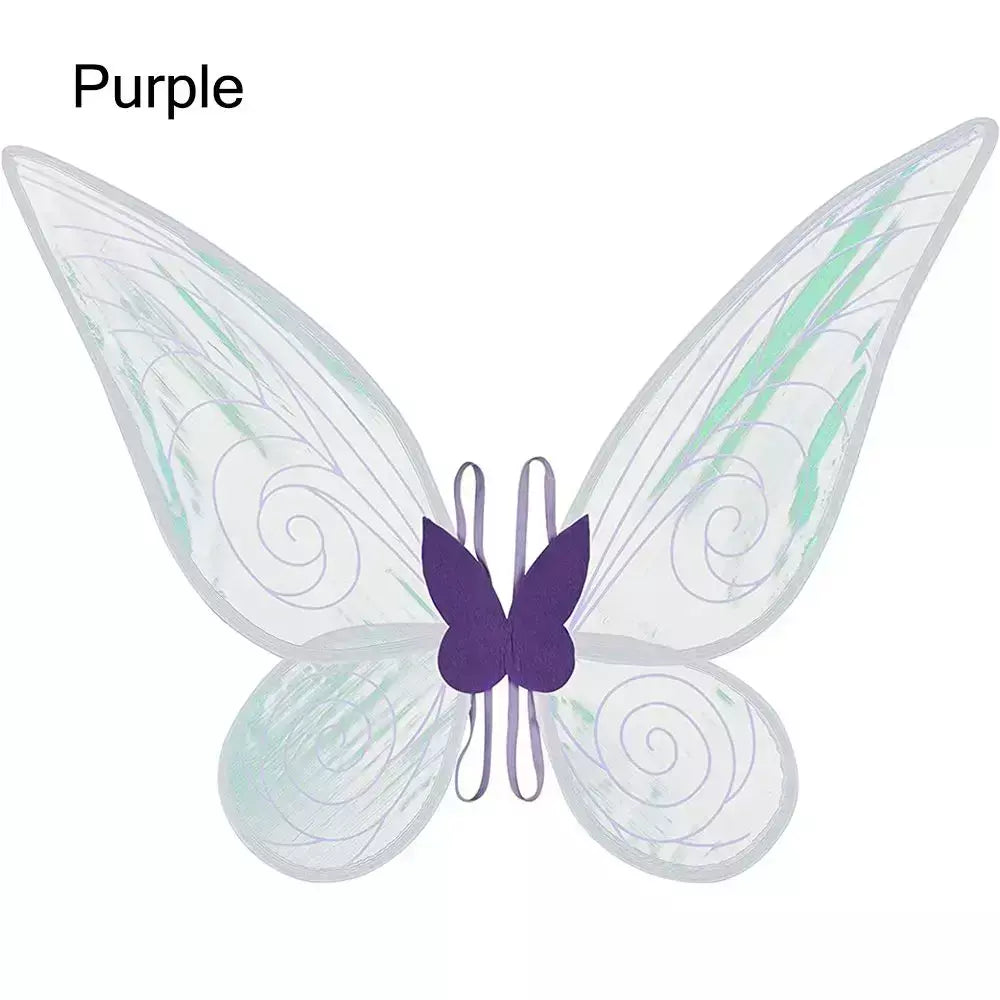 Trajes de halloween para meninas asas de fada borboleta para cosplay trajes brilho fada princesa asas festa favor acessórios