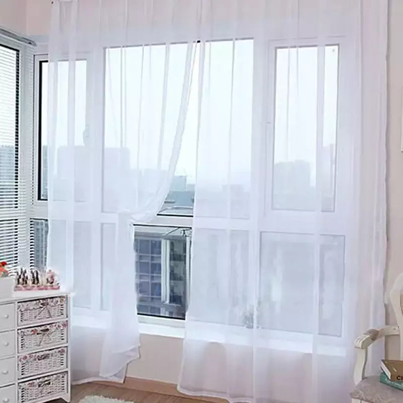 Romântico Quarto Gaze Cortina, Sala, Home Decor, Janela Sheer, Voile Cortinas, Janelas Tulle, Cortinas de porta