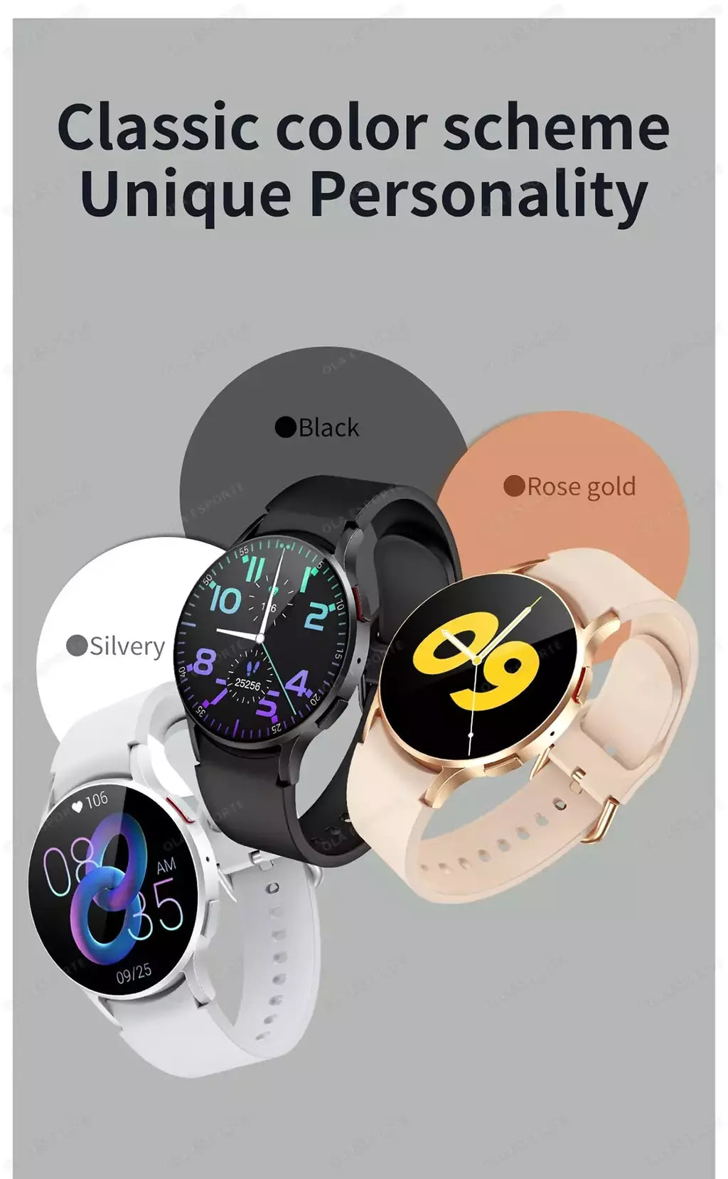 Samsung-Galaxy Smartwatch para homens e mulheres, monitoramento de saúde AMOLED, relógio impermeável, assistente de voz, chamada Bluetooth, relógio inteligente, 2022