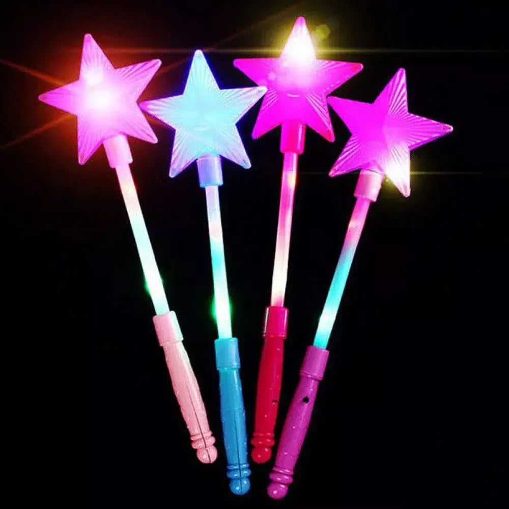 Led brilhante varinha mágica estrela light-up varinha brilho varas festa de aniversário de natal adereços concerto vara brilhante adereços de festa suprimentos