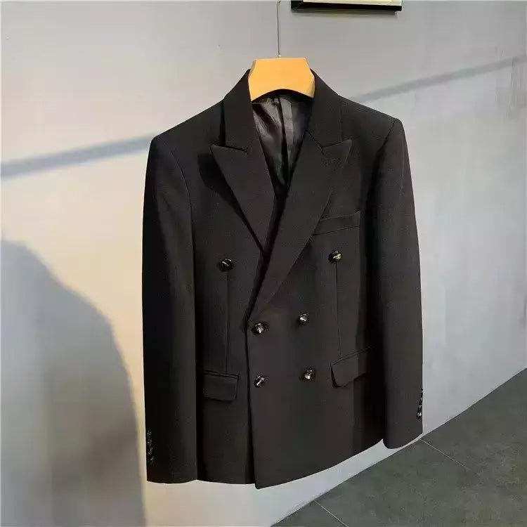 Blazer fino de negócios masculino, roupas estilo coreano, casaco casual, terno elegante, jaquetas marrons, de alta qualidade, 2024