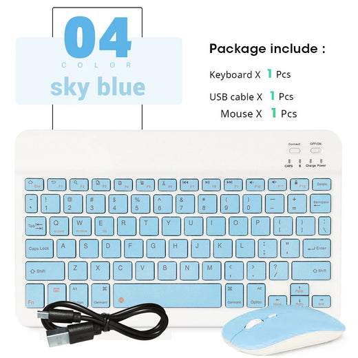 Mini Teclado Bluetooth Sem Fio e Mouse para Samsung, Xiaomi, Android, Portátil, iPad, Telefone, Tablet