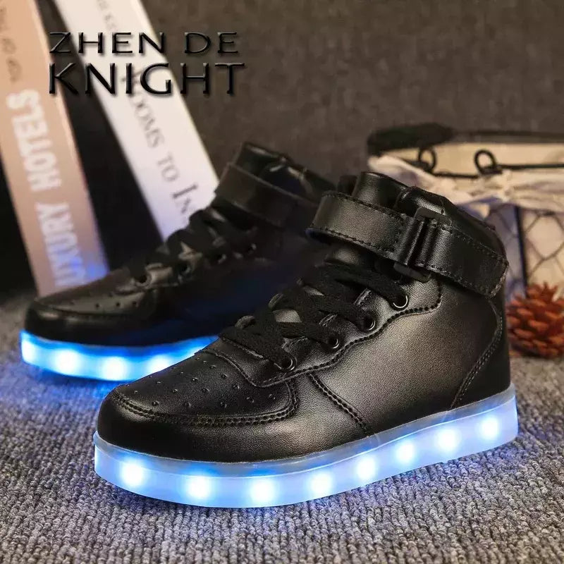 Tamanho 25-46 led sapatos com luzes brilhantes led chinelos para crianças & adulto feminino tenis para crianças meninos meninas sapatilhas luminosas
