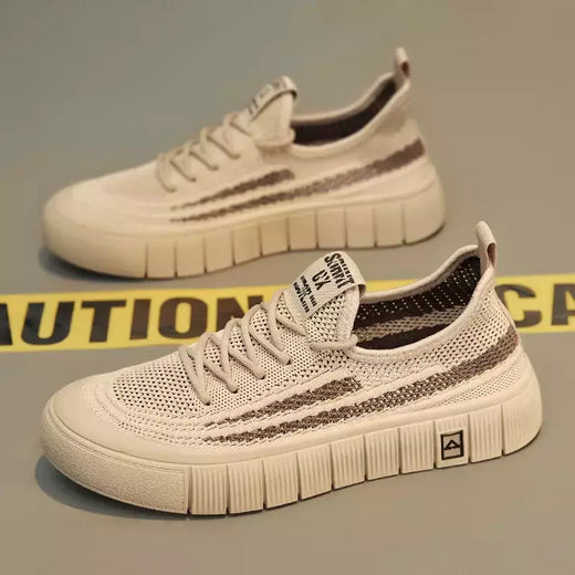 Tênis de malha respirável masculino, leve, confortável, meias antiderrapantes, sapatos esportivos e de lazer, tendência, verão