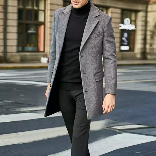 Jaqueta de couro acolchoada manga longa masculina, gola lapela, casaco espesso vintage, jaqueta de pele de carneiro, topcoat plus size, inverno