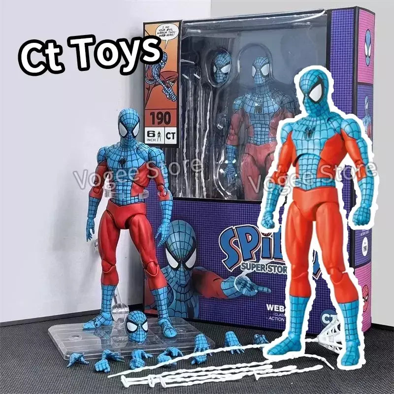 Ct brinquedos homem aranha mafex 185 clássico traje anime figura ver milhas morales 2099 homem-aranha figura de ação estatueta brinquedos crianças presente