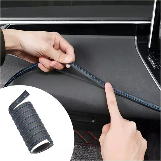 Tiras de couro PU Woven Trim, Adesivos de proteção do carro para porta e painel, Moldagem auto-adesiva, Tiras interiores DIY