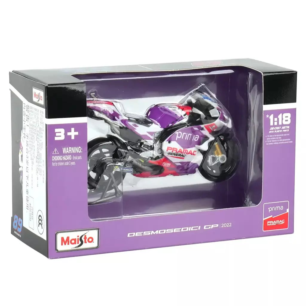 Maisto 1:18 2022 GP Racing Ducati Pramac Racing Die Cast Veículos Colecionáveis Modelo de Motocicleta Brinquedos