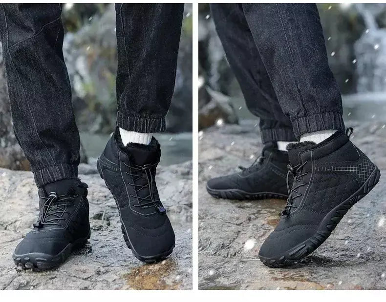 2024 novas botas de inverno para homens neve descalço mulheres ao ar livre antiderrapante pele quente tênis casuais plus size botas de tornozelo sapatos de caminhada