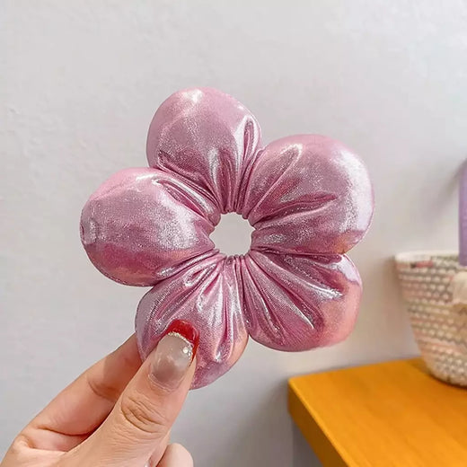 Grande flor menina cordas de cabelo moda xadrez faixas de borracha cabeça almôndega rabo de cavalo headwear crianças acessórios para o cabelo do bebê 1pc