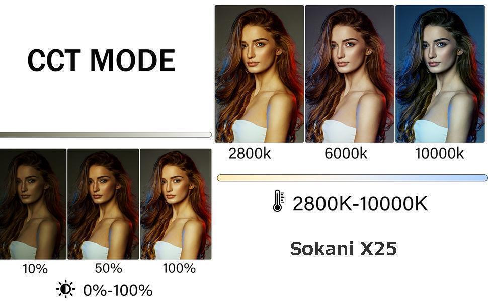 (DO Brasil) Sokani X25 X25-kit RGB LED Luz de vídeo portátil Luz de enchimento para TikTok YouTube Live Streaming Studio