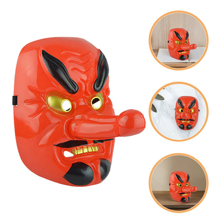 2 pçs tradicional japonês drama máscara japonês samurai máscaras para adultos fantasma vermelho máscara facial para carnaval halloween cosplay adereços