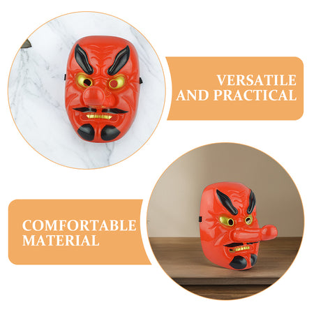 2 pçs tradicional japonês drama máscara japonês samurai máscaras para adultos fantasma vermelho máscara facial para carnaval halloween cosplay adereços