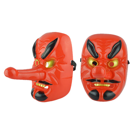 2 pçs tradicional japonês drama máscara japonês samurai máscaras para adultos fantasma vermelho máscara facial para carnaval halloween cosplay adereços