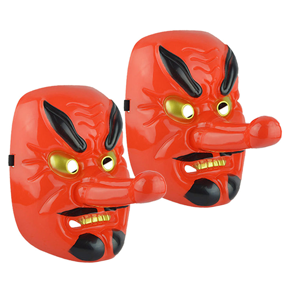 2 pçs tradicional japonês drama máscara japonês samurai máscaras para adultos fantasma vermelho máscara facial para carnaval halloween cosplay adereços