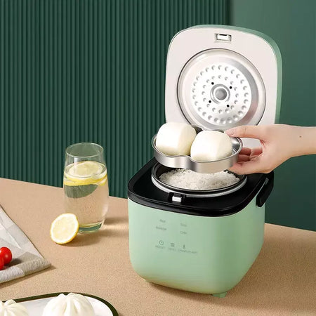 Mini panela de arroz automática, cozinha doméstica, máquina de cozinhar elétrica, 1-2 pessoas, aquecedor de alimentos, vaporizador, 1,2l, panela de arroz pequena