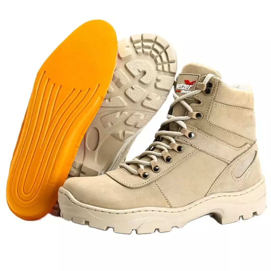 Bota Coturno Militar Desert Cano Curto em Couro Confortável Trilha