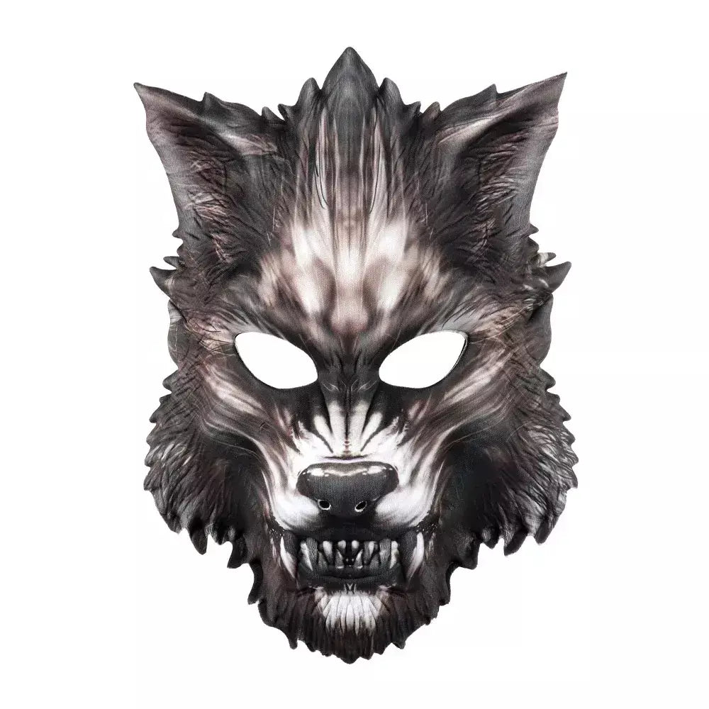 Máscara facial de lobo coleção preto ouro curso meia máscara facial halloween cosplay animal maquiagem festa diabo adereços fontes de festa