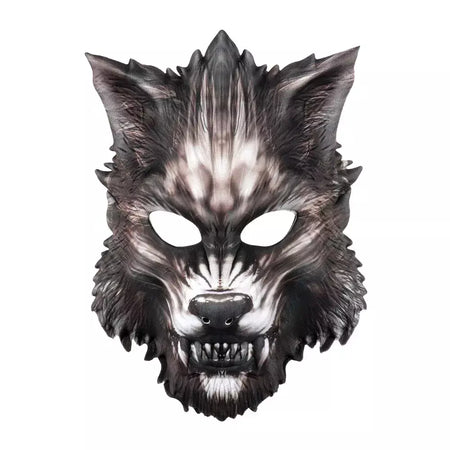 Máscara facial de lobo coleção preto ouro curso meia máscara facial halloween cosplay animal maquiagem festa diabo adereços fontes de festa