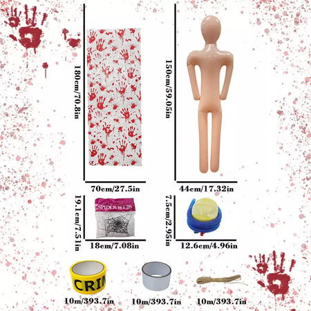 Manequim inflável de halloween, corpo inteiro, corpo morto manequim inflável, adereços de fantasia cosplay para quintal, pátio, casa, decoração de halloween