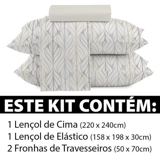 Jogo De Cama Lençol Queen 4 Peças 150 Fios Antialérgico Camesa - Emcompre