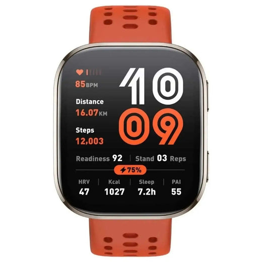 Smartwatch Amazfit Bip 6 Vermelho AMOLED 1,97? GPS Assistente IA Monitoramento Saúde Resistência a Água 5ATM 26 Dias de Bateria