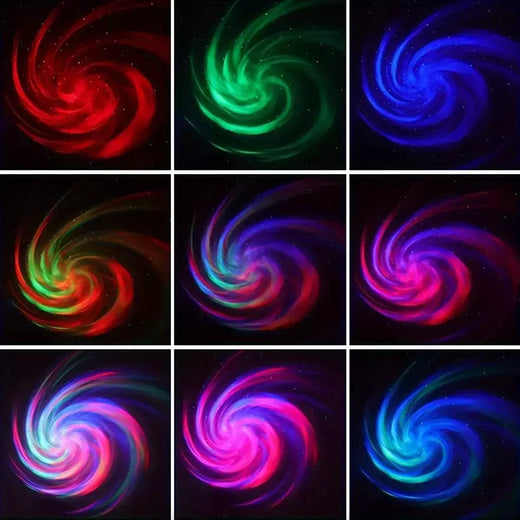 LED Galaxy Projector Light, Colorido Galaxy Sky, Quarto Night Light, Decoração do quarto das crianças, Decoração de Natal