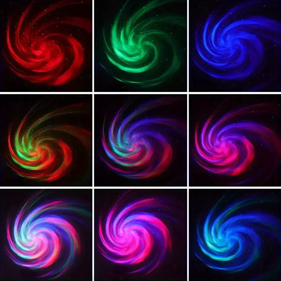 LED Galaxy Projector Light, Colorido Galaxy Sky, Quarto Night Light, Decoração do quarto das crianças, Decoração de Natal