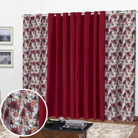 Cortina Florata 3,00 L 2,20 A (Parede Inteira, Sala, Quarto, Escritório, Decoração)