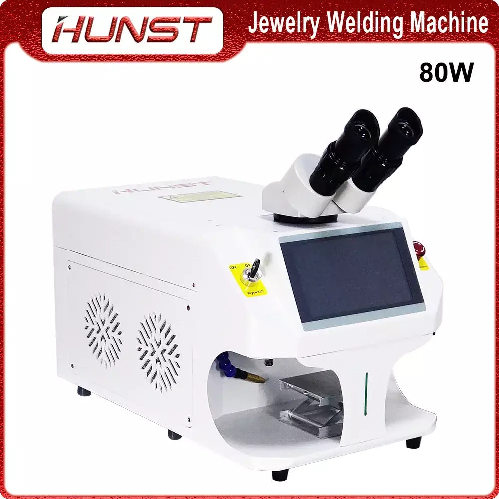 Hunst jóias máquina de solda a laser 80w solda mini soldador a laser de fibra portátil para ouro prata titânio anéis colar metal