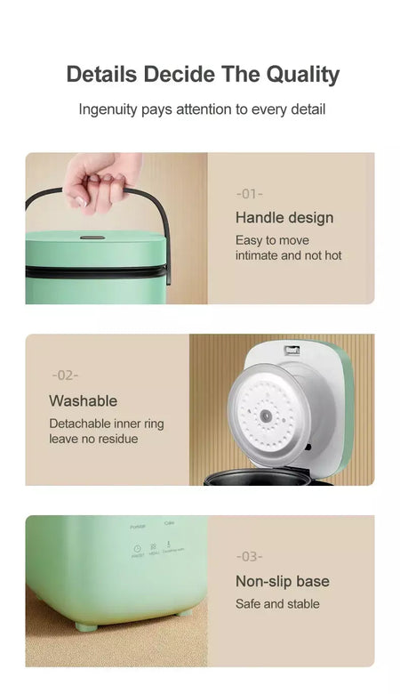 Mini panela de arroz automática, cozinha doméstica, máquina de cozinhar elétrica, 1-2 pessoas, aquecedor de alimentos, vaporizador, 1,2l, panela de arroz pequena