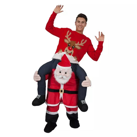 Adulto Halloween Cosplay Trajes para homens e mulheres, Ride On Me Mascote, Carry Back, Calças de animais engraçados, Perna falsa, Festa de Natal