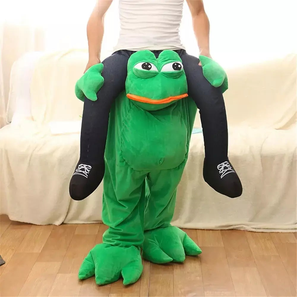 Adulto Halloween Cosplay Trajes para homens e mulheres, Ride On Me Mascote, Carry Back, Calças de animais engraçados, Perna falsa, Festa de Natal