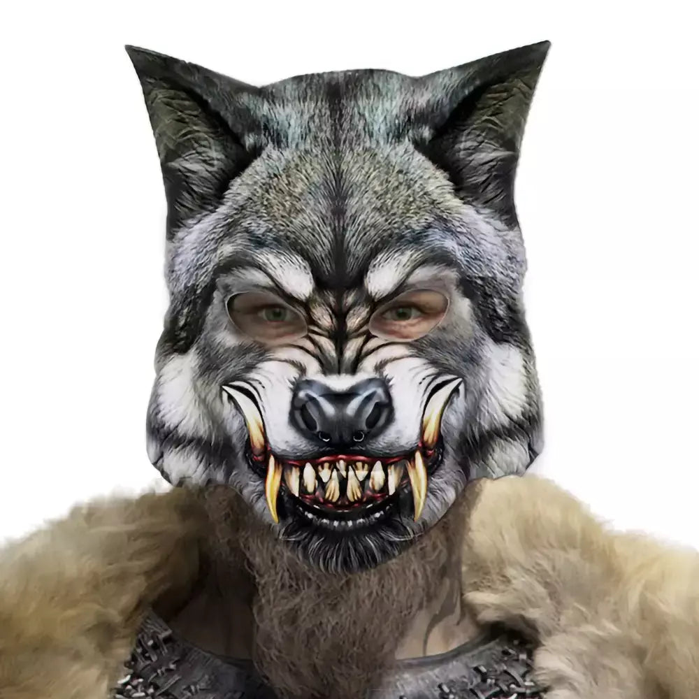 Máscara facial de lobo coleção preto ouro curso meia máscara facial halloween cosplay animal maquiagem festa diabo adereços fontes de festa
