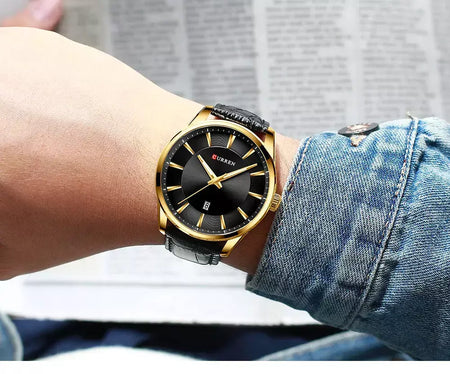 Curren novos relógios de quartzo para homens pulseira de couro masculino relógios de pulso topo marca de luxo relógio masculino de negócios reloj hombres