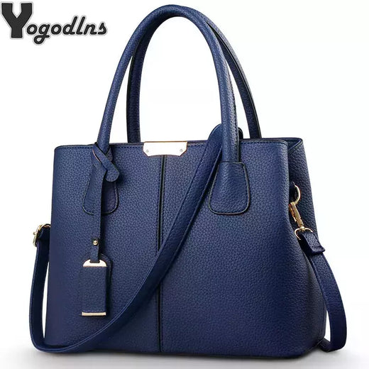 Bolsas de couro PU para mulheres, sacola grande para senhoras, bolsas de ombro q