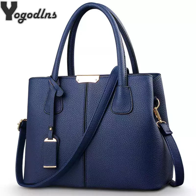 Bolsas de couro PU para mulheres, sacola grande para senhoras, bolsas de ombro q