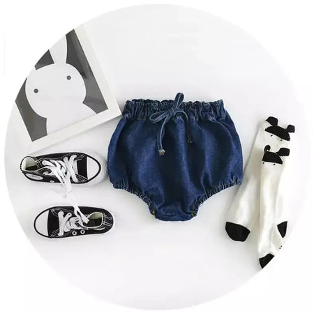Adorável bebê meninos shorts verão casual denim calças curtas para a criança meninas bolsos design roupas crianças calças jeans 0-24m