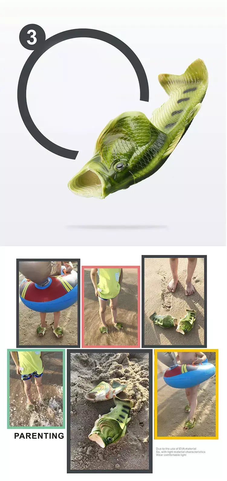 Família engraçado sapatos de peixe chinelos femininos tamanho grande 32-47 alta qualidade pvc meninas sapatos de verão chinelos de praia mulher slides