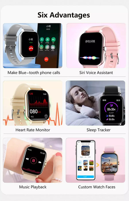 Xiaomi mijia 2025 novo relógio inteligente bluetooth chamada música freqüência cardíaca monitor de pressão arterial smartwatch para mulheres presentes do feriado