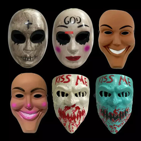 Máscara de Halloween da Purga Cruz, Assustador Cosplay Party Prop Coleção, Rosto Inteiro Resina, Máscara Assustadora do Filme de Horror, Novo, Quente