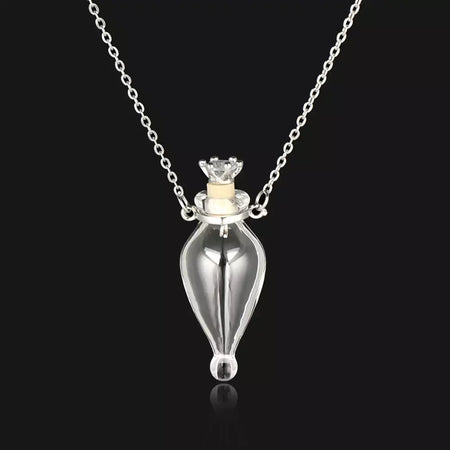 Colar pingente frasco esmalte opcável, gota d' água coração corrente de aço lembrança joias presente perfume mini garrafas colar de jóias